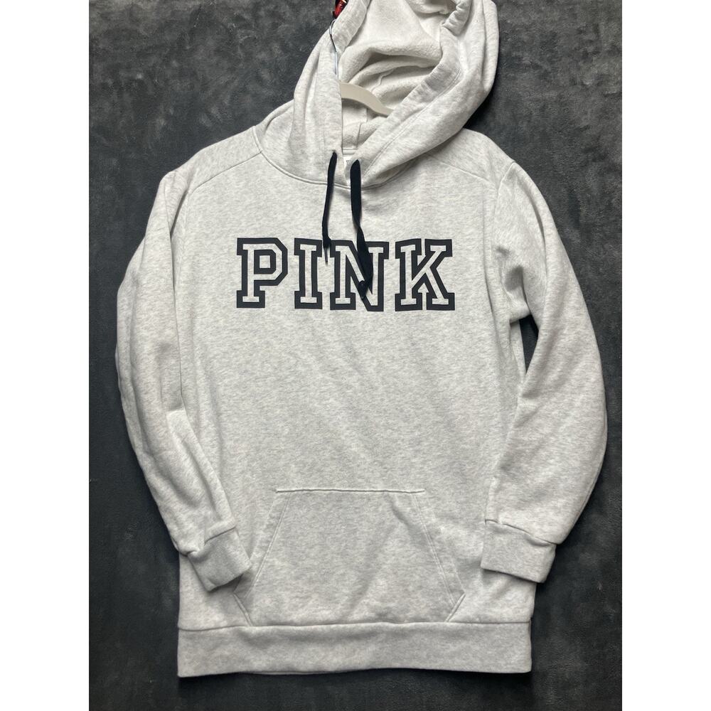 Victoria Secret PINK Spell Out Hooded Sweatshirt Woman XS Prep Streetwear Campus